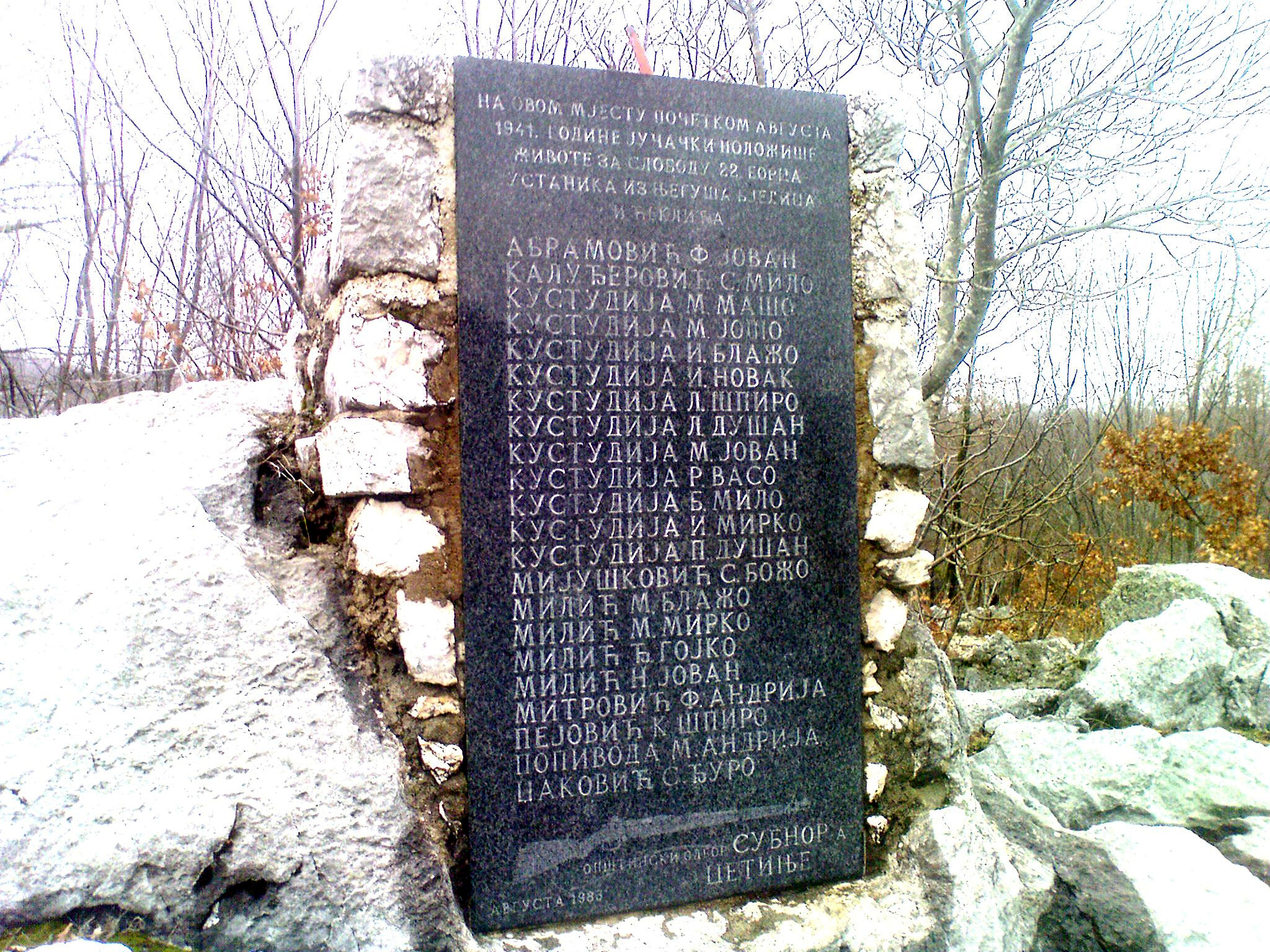 Spomenik na Dubovik kod Cetinja